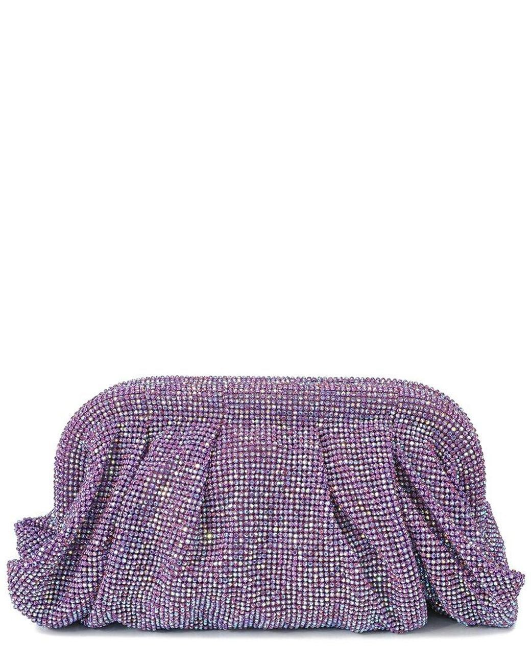 Tiffany & Fred Paris Purple Crystal-Embellished Evening Clutch