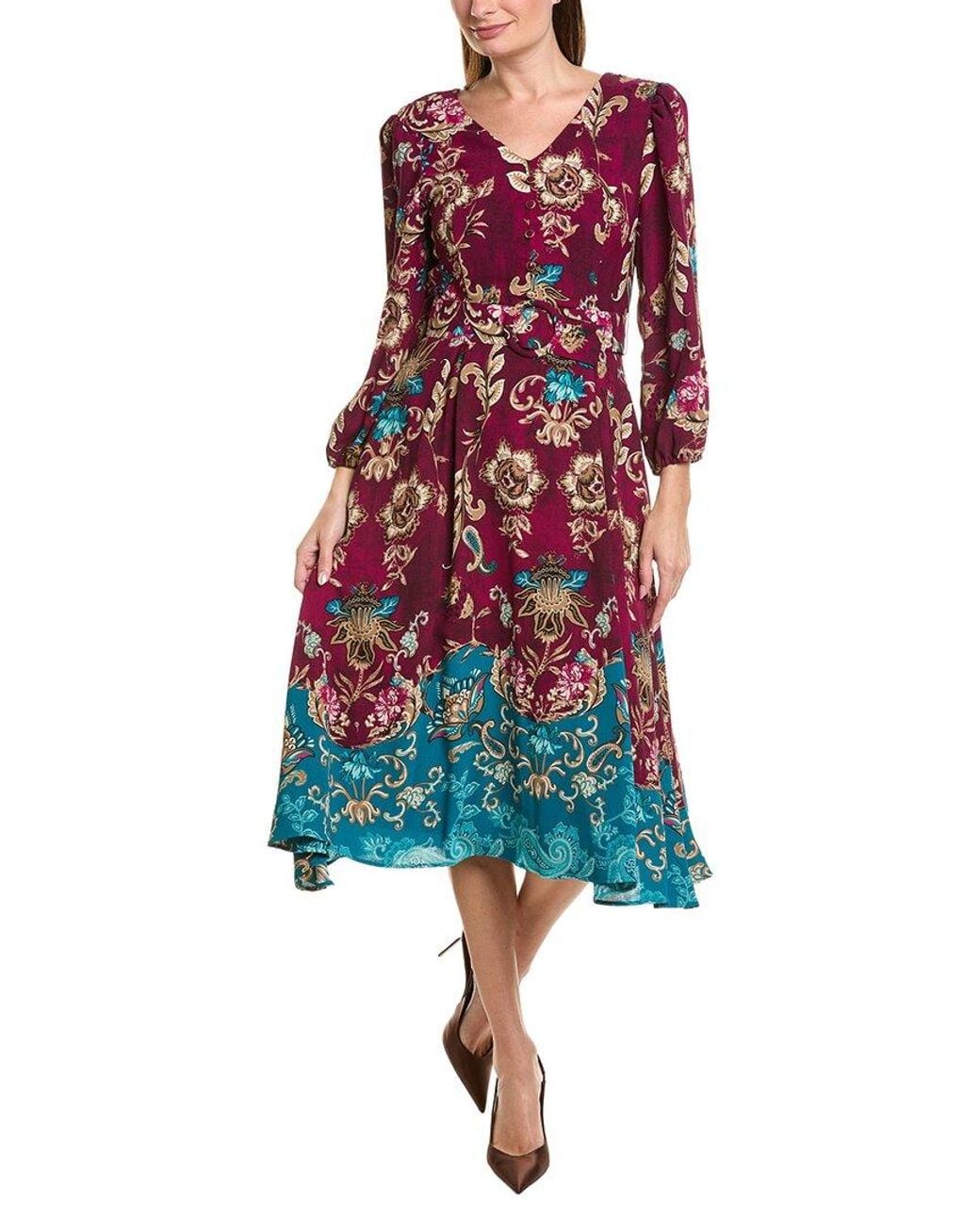 Tahari Red Midi Dress