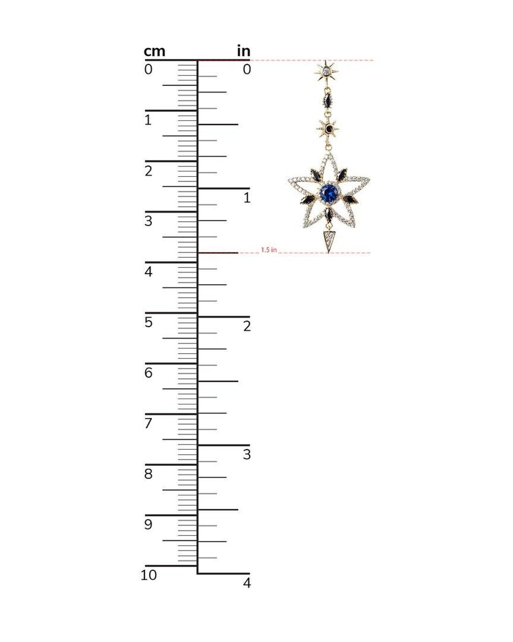 Eye Candy LA Metallic Sun And Moon Cz Crystal Drop Earrings