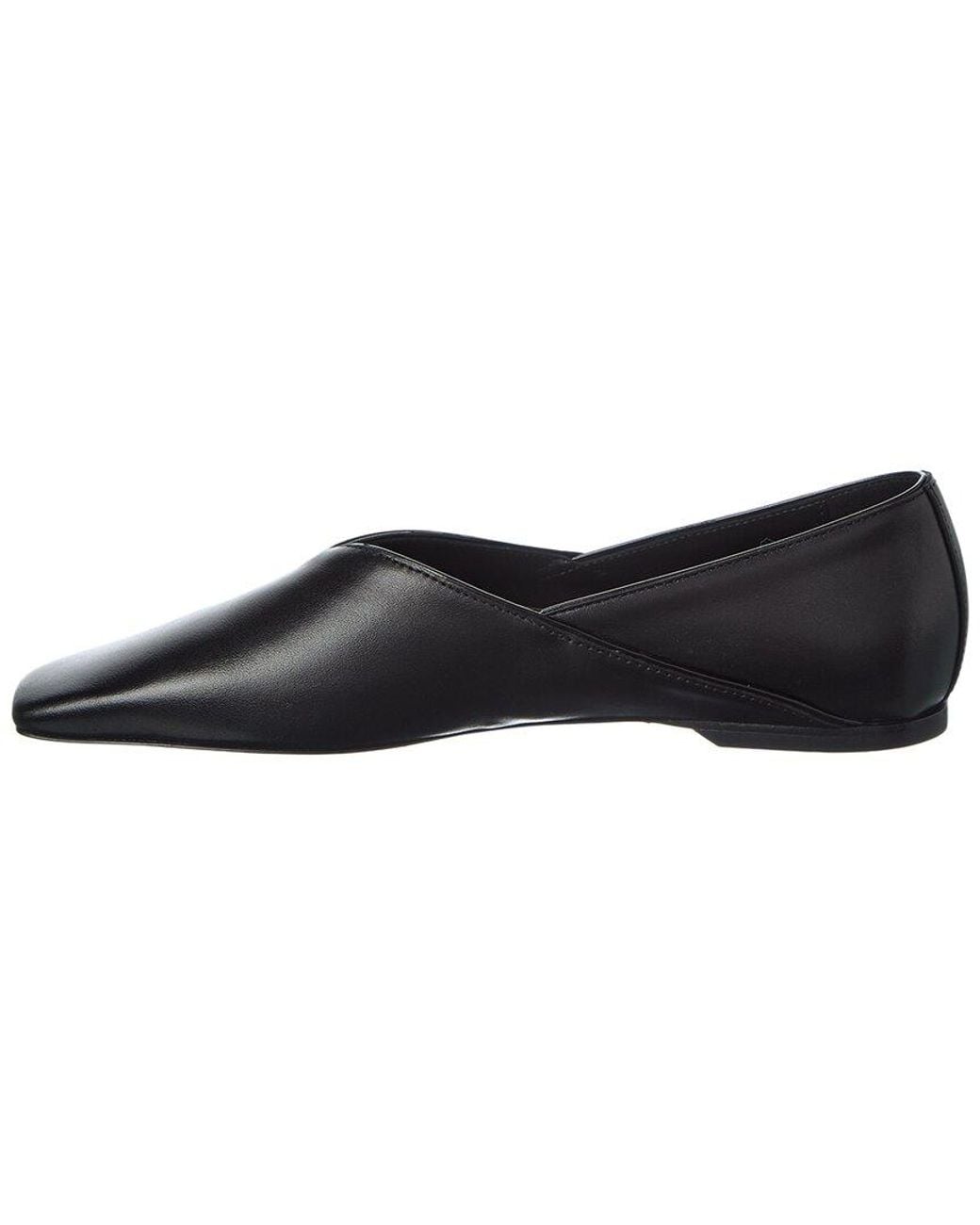 Totême Black Leather Ballerina Flat