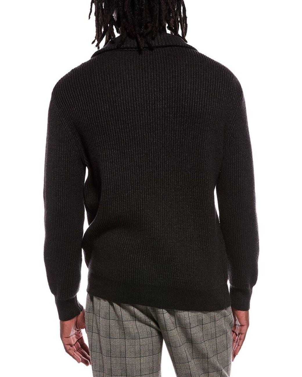 Jason Wu Black Lis Quarter Zip Mock Neck Sweater for men