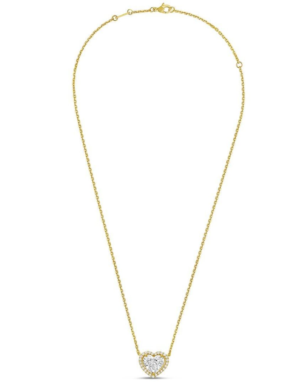 Diana M Metallic 14K 3.00 Ct. Tw. Lab-Grown Diamond Solitaire Pendant