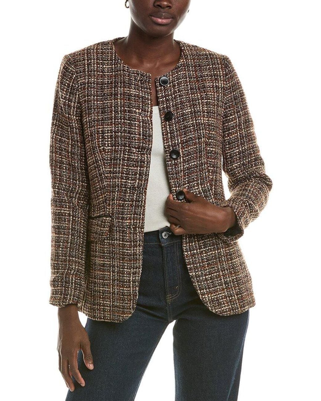 Anne Klein Brown Tweed Jacket