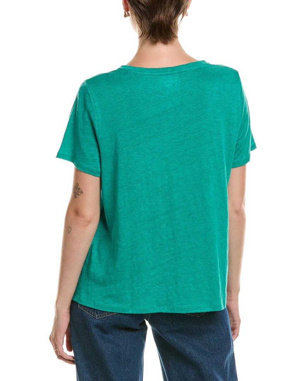 Eileen Fisher Green Crew Linen T-Shirt