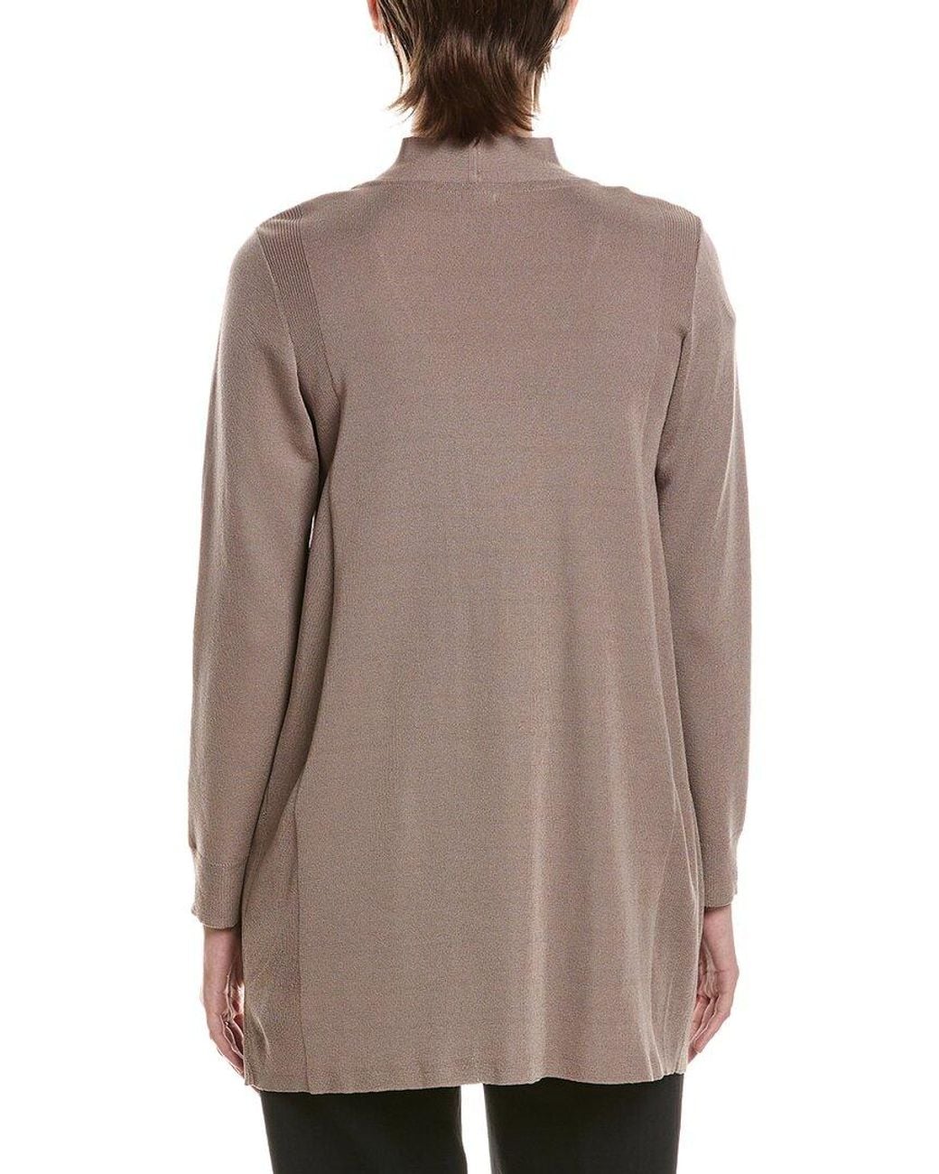 Anne Klein Brown Rib Pocket Cardigan