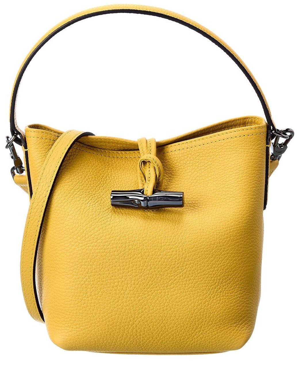 Longchamp Roseau Essential Leather Bucket Bag in Yellow Lyst