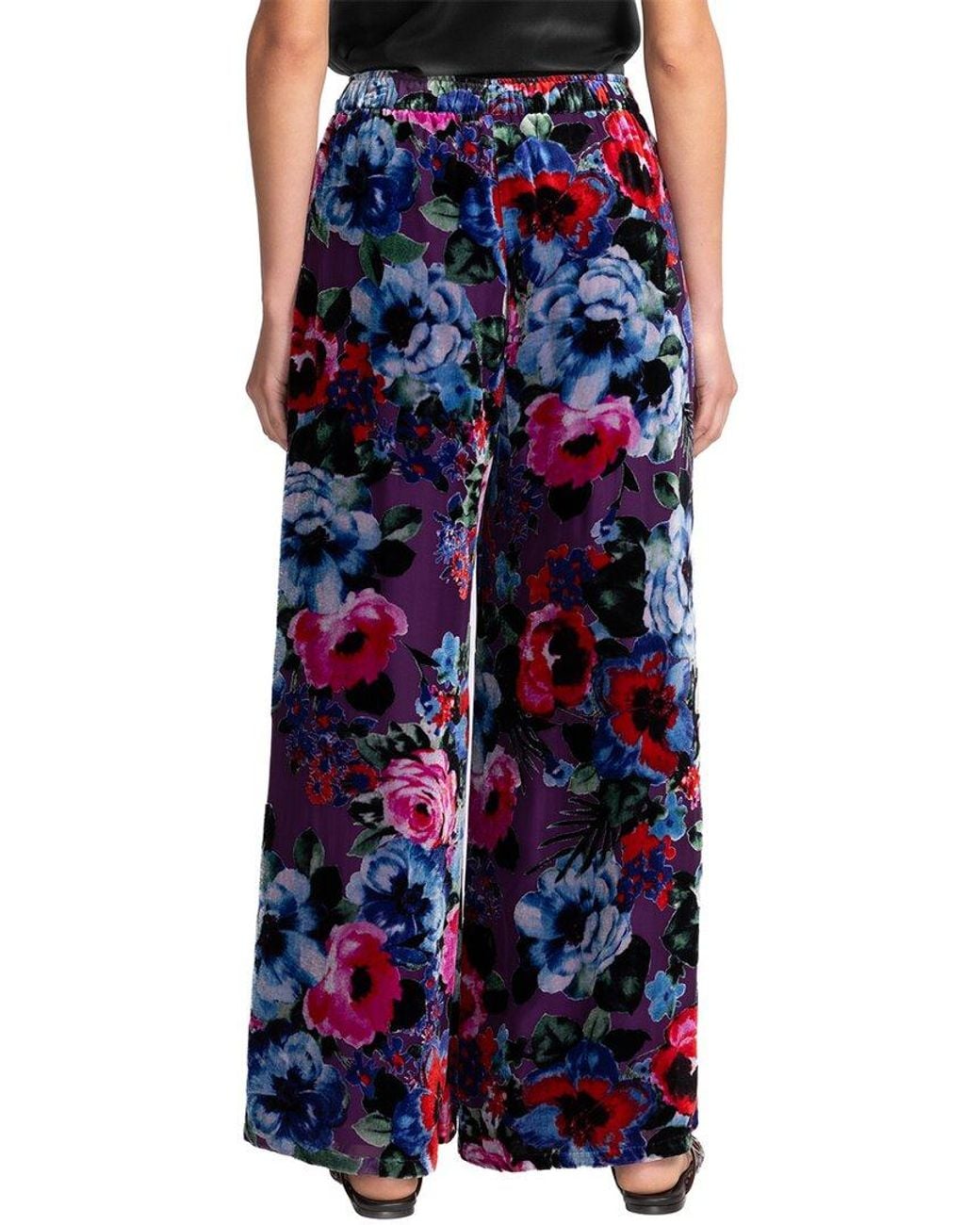 Johnny Was Blue Rising Moon Silk-Blend Pant