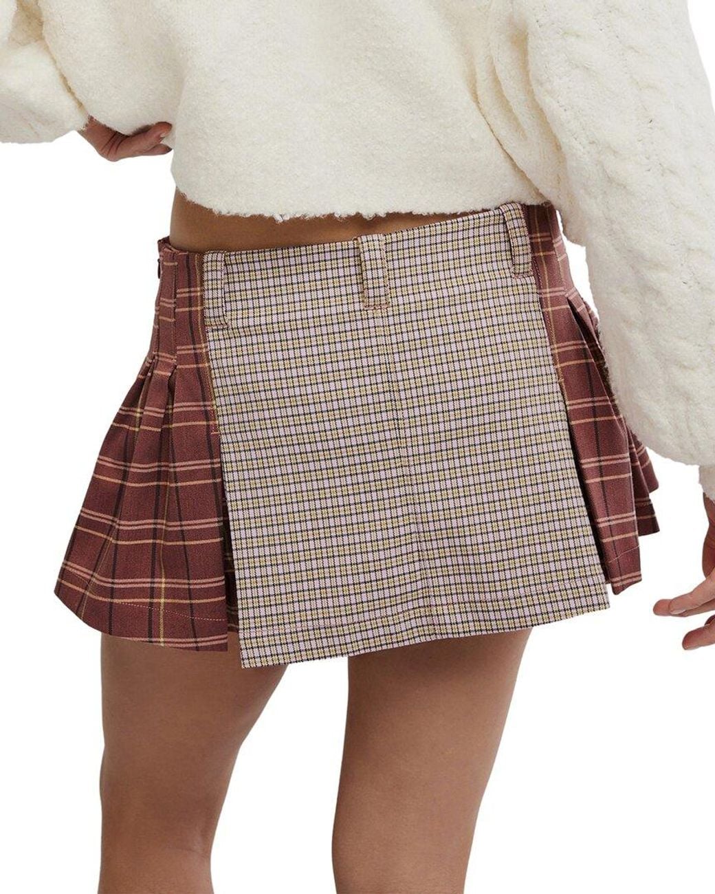 Free People Multicolor Sherry Pleated Mini Skirt