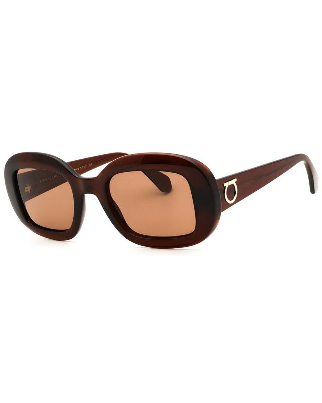 Ferragamo Brown 51Mm Sunglasses