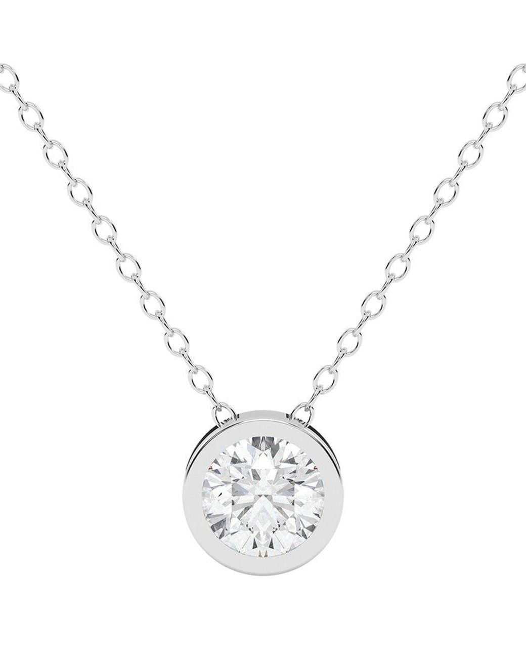 Diamond Select Cuts Metallic 14K 1.00 Ct. Tw. Diamond Pendant Necklace