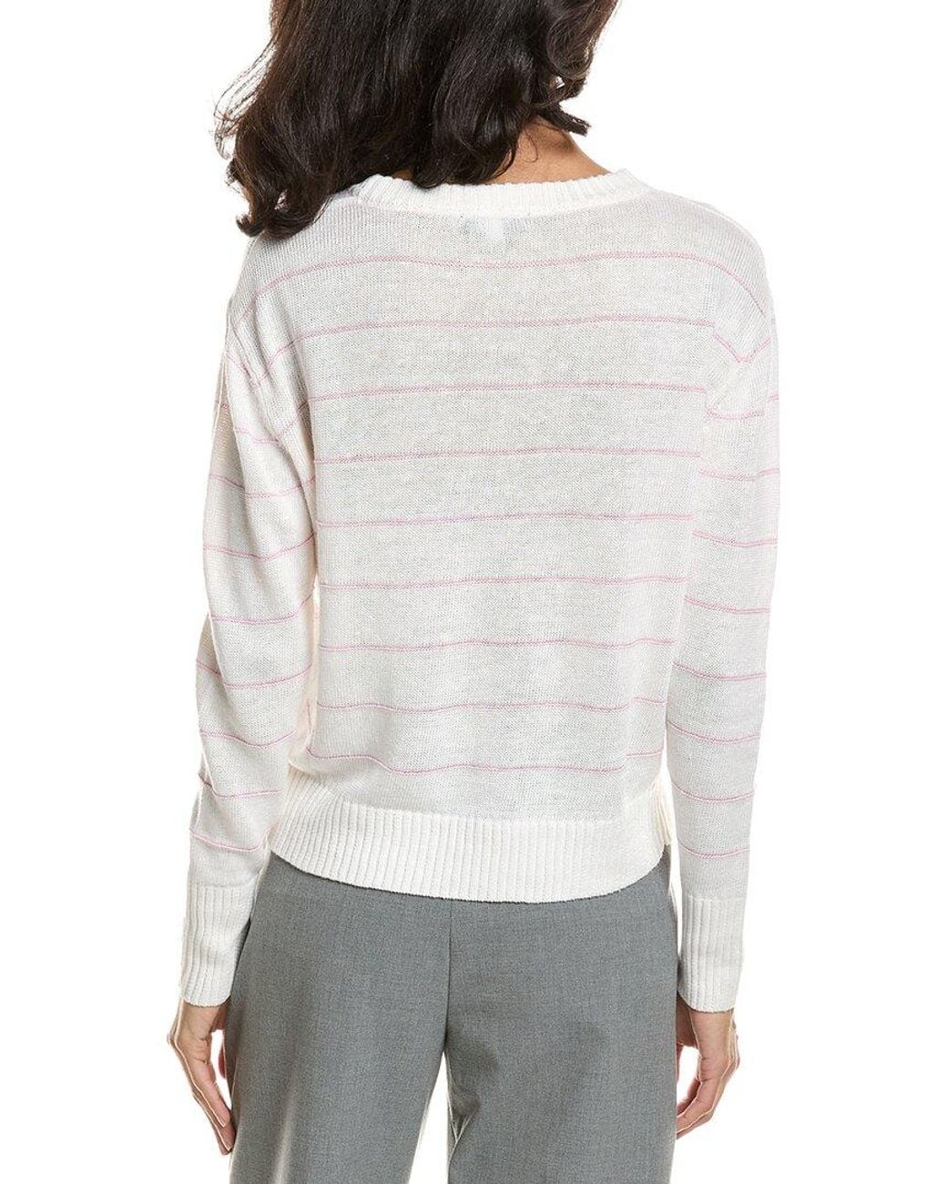 Forte Gray Textured Crop Linen Sweater