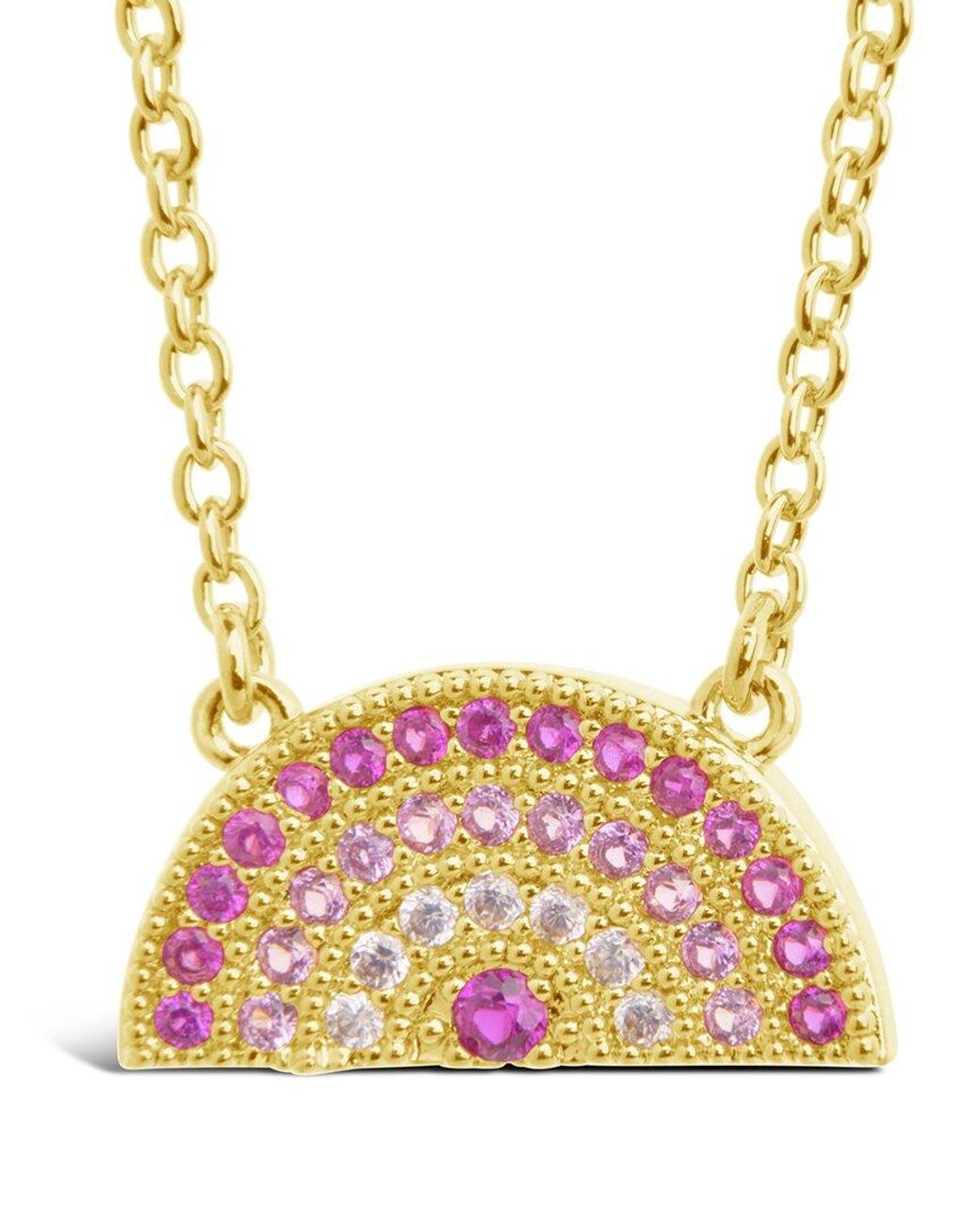 Sterling Forever Multicolor 14k Plated Cz Pendant Necklace