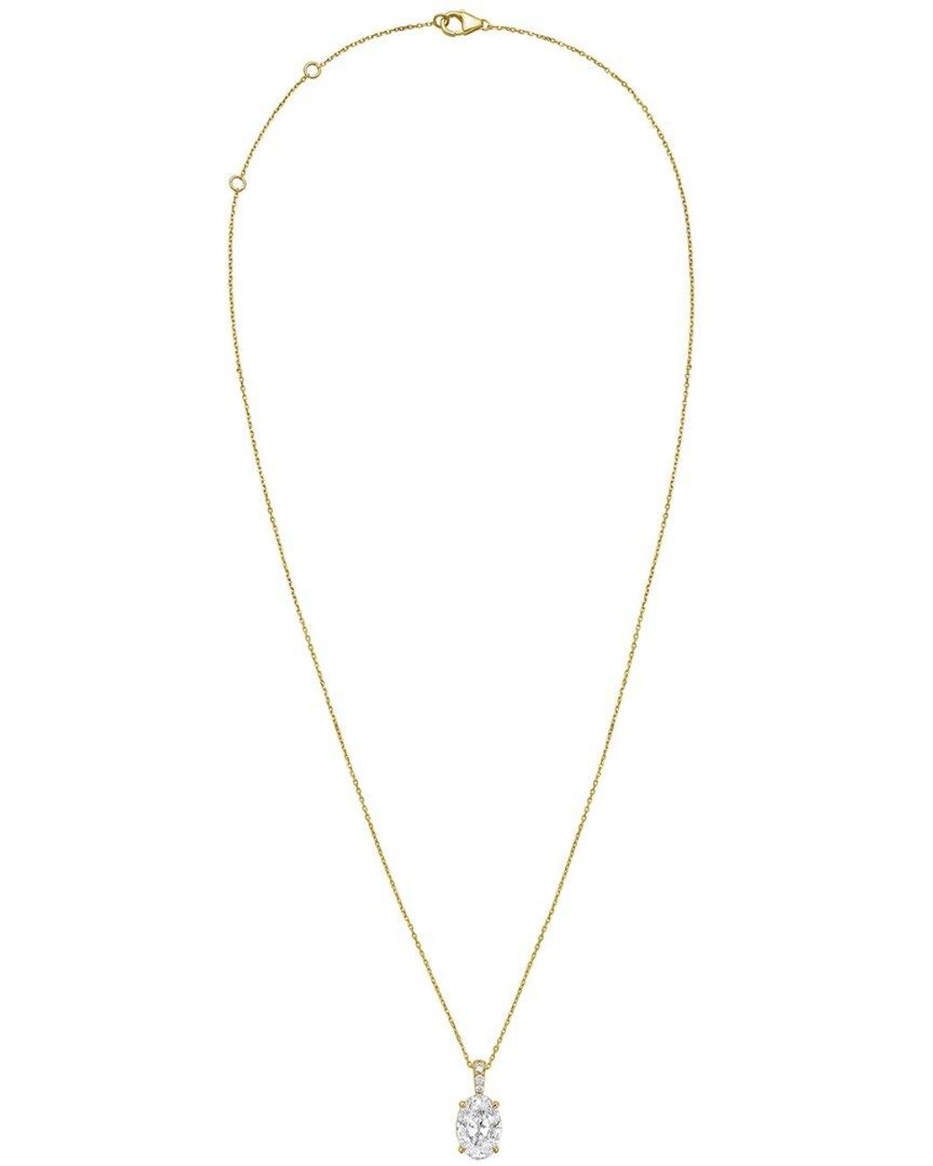 Diana M Metallic Diana M. 14K 4.20 Ct. Tw. Lab-Grown Diamond Pendant Necklace