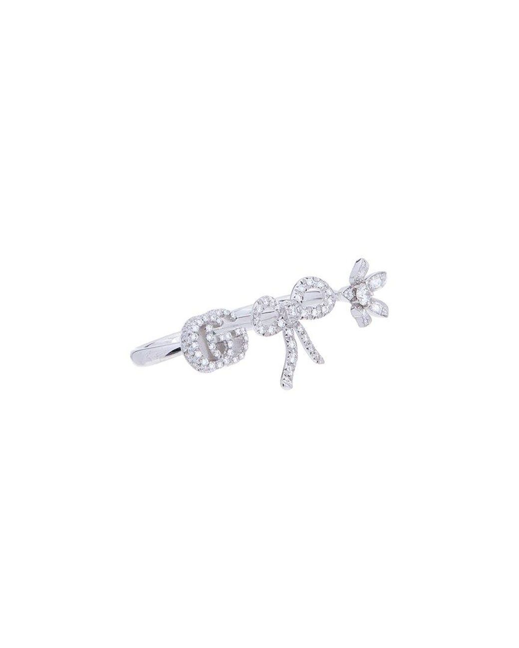 Gucci White Flora 18K 0.81 Ct. Tw. Diamond & Diamond Ring