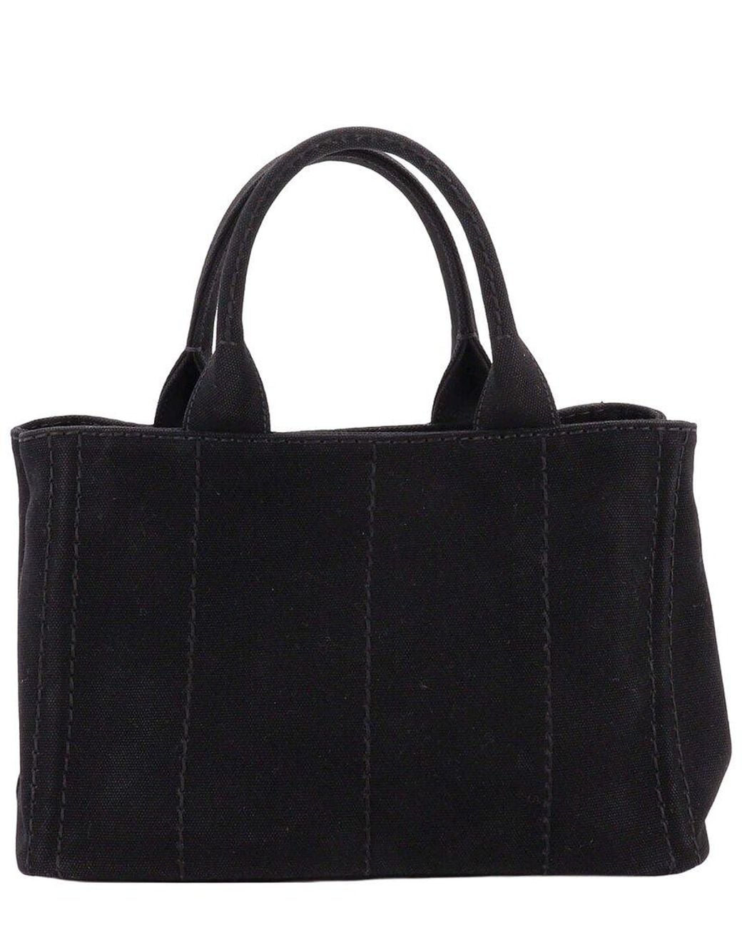 Prada Black Canvas Canapa Convertible Tote Mini (Authentic Pre-Loved)