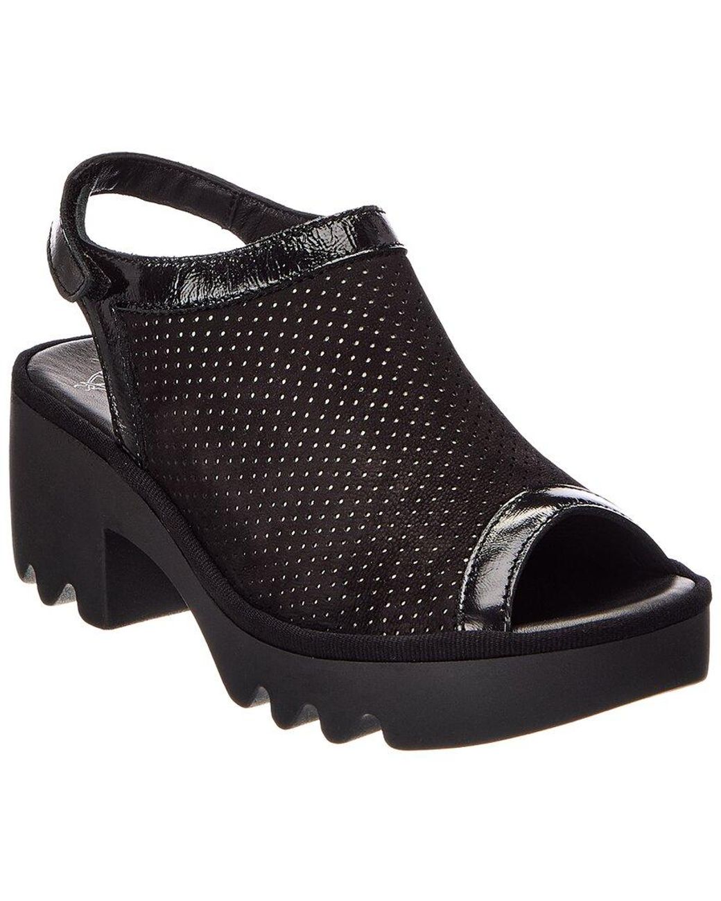 Fly London Black Leather Sandal