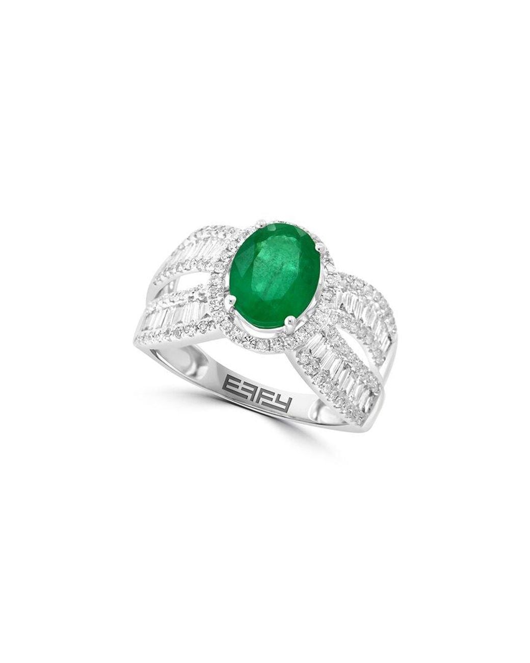 Effy Fine Jewelry Green 14K 2.42 Ct. Tw. Diamond & Emerald Ring