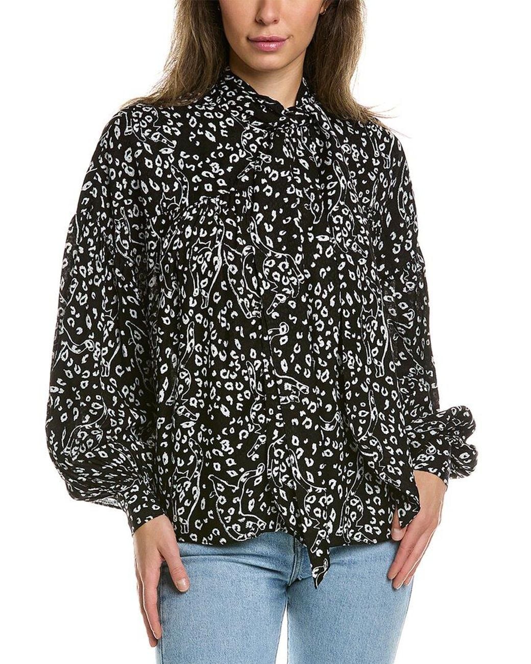 Ted Baker Black Bow Neck Blouse