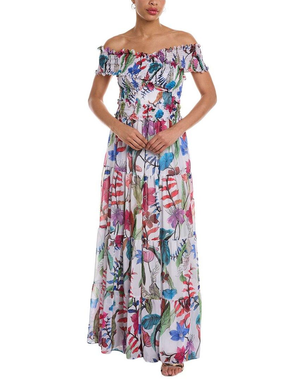 PATBO White Zamia Off-The-Shoulder Maxi Dress