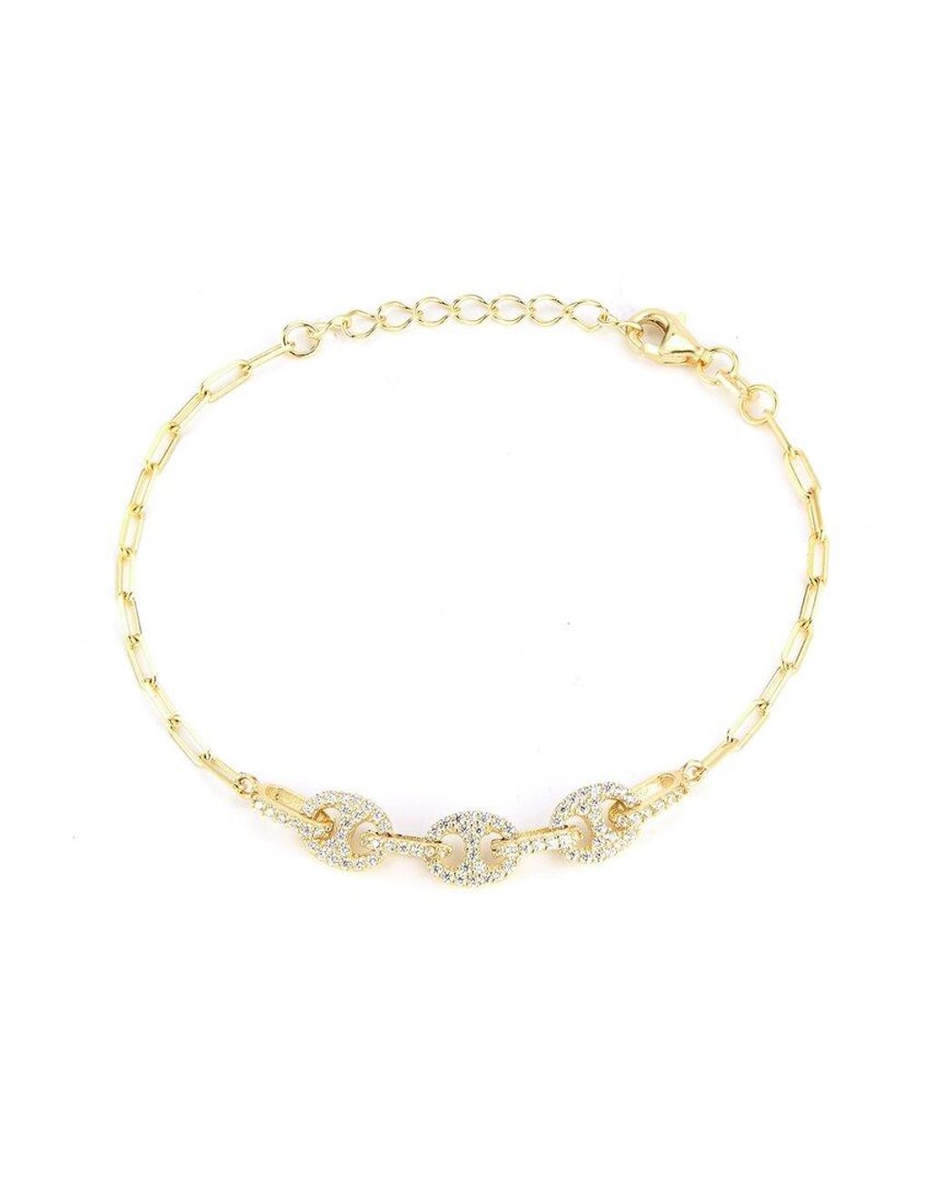 Glaze Jewelry White 14k Over Silver Cz Bracelet