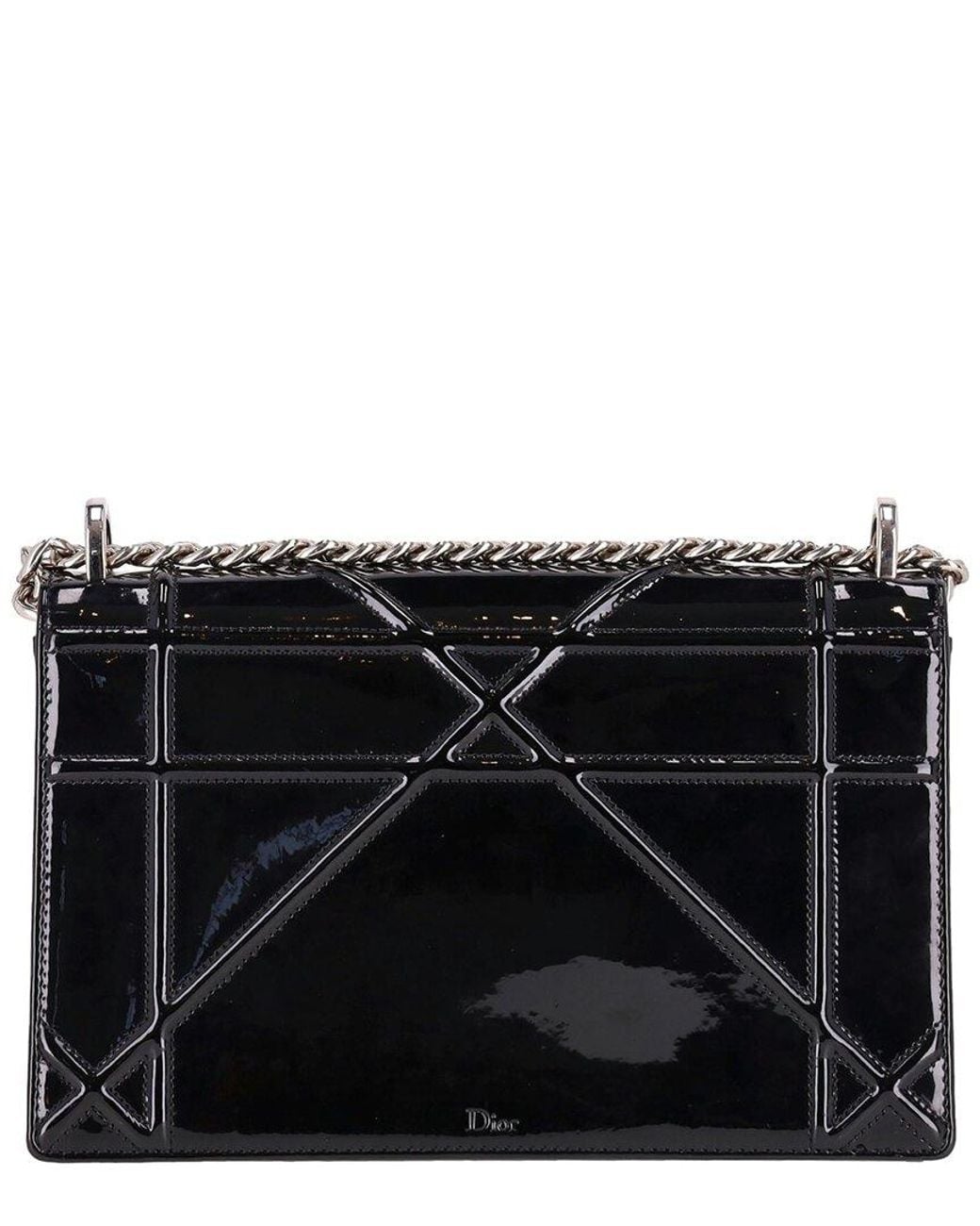 Dior Black Christian Patent Cannage Ama Medium Shoulder Bag (Authentic Pre- Loved)