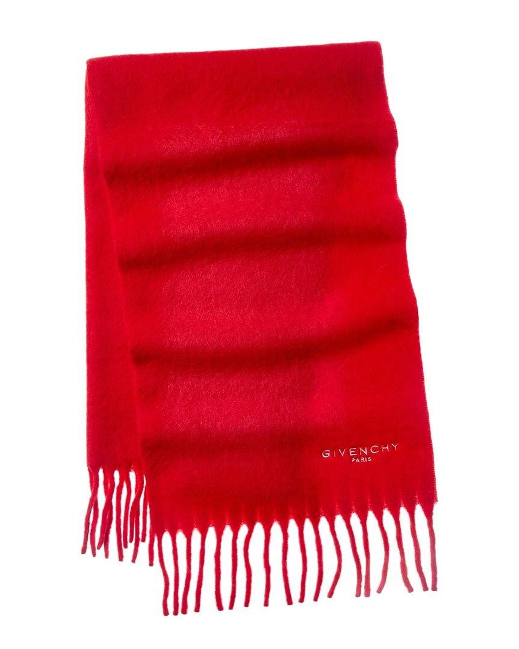 Givenchy Red Alpaca & Wool-Blend Scarf