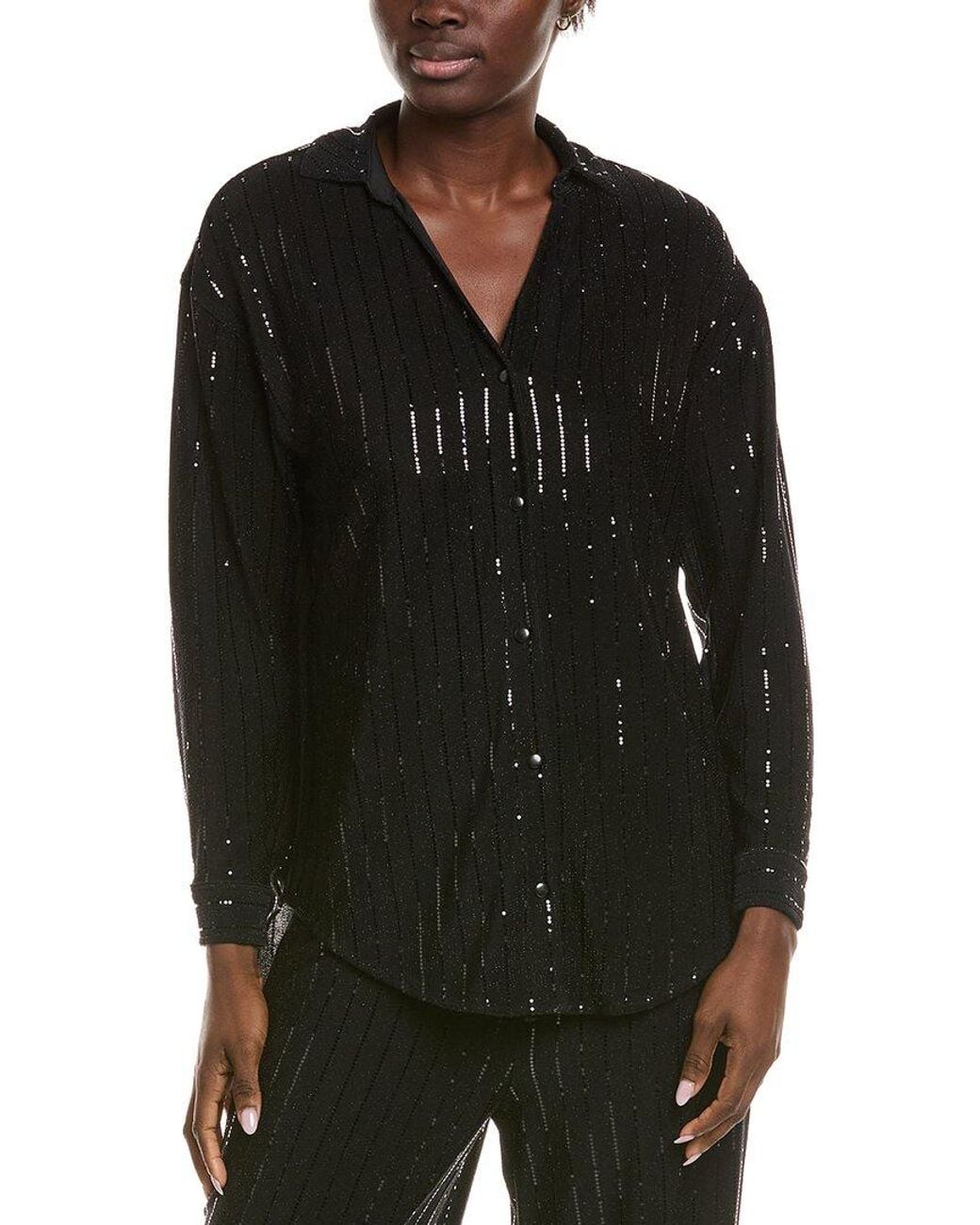 Anne Klein Black Pinstripe Tunic