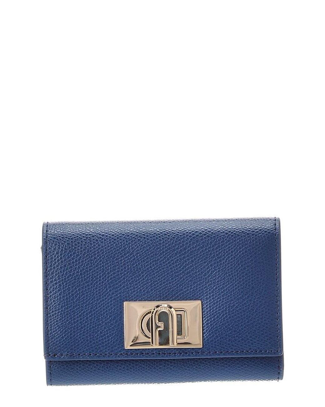 Furla Blue 1927 Leather Compact Wallet