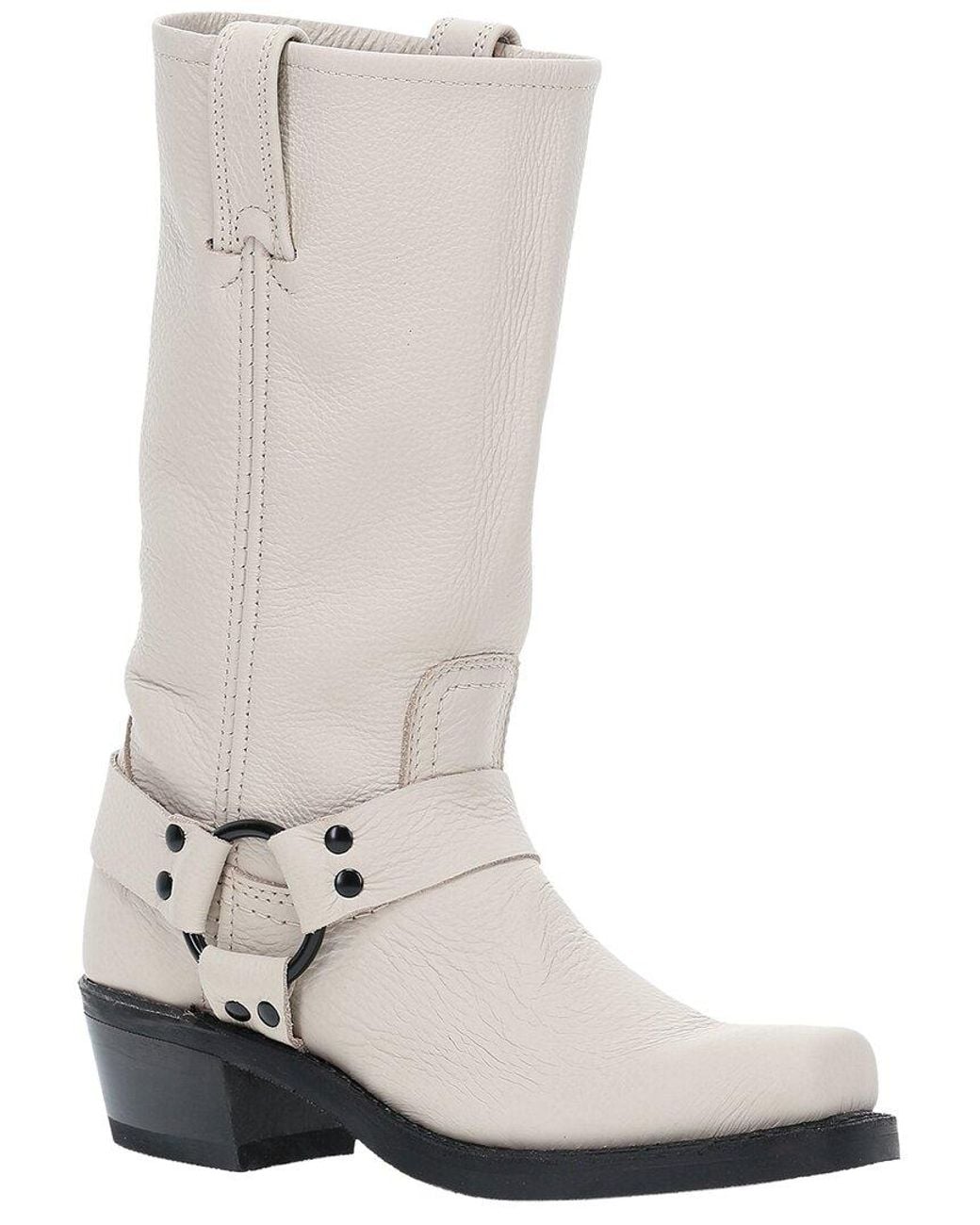 Frye White Harness 12In Leather Boot