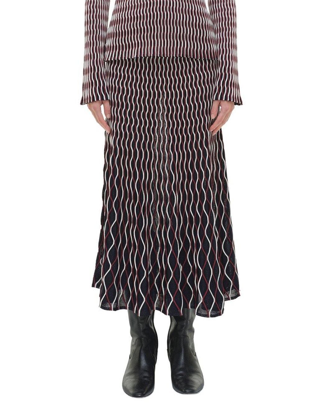 Jonathan Simkhai Red Aliza Midi Skirt
