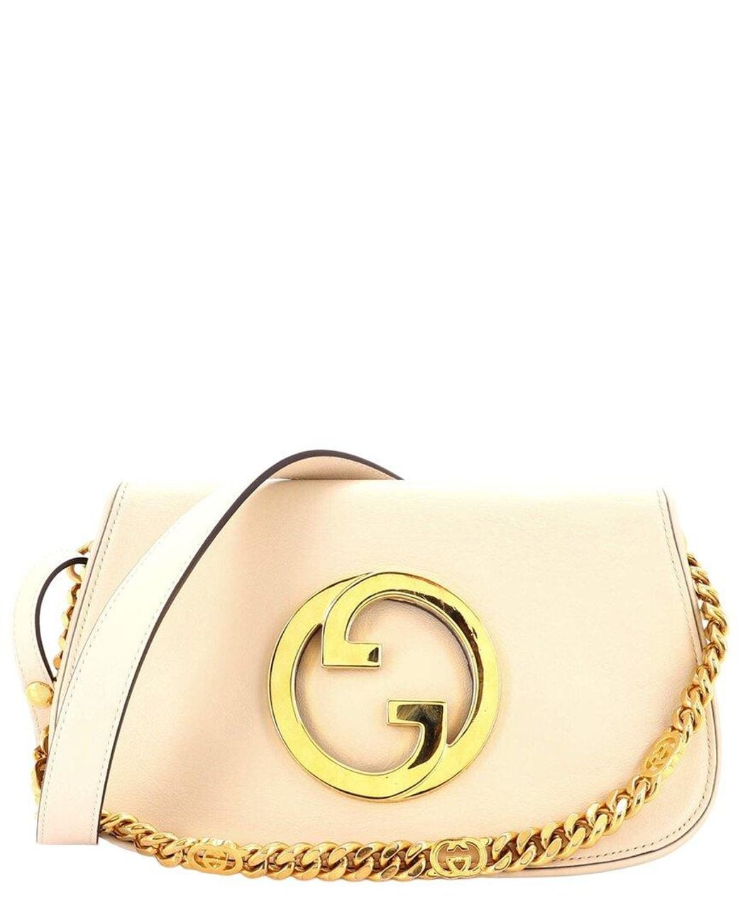 Gucci Natural Sheep Leather Blondie Nm Chain Flap Bag Small (Authentic Pre- Loved)