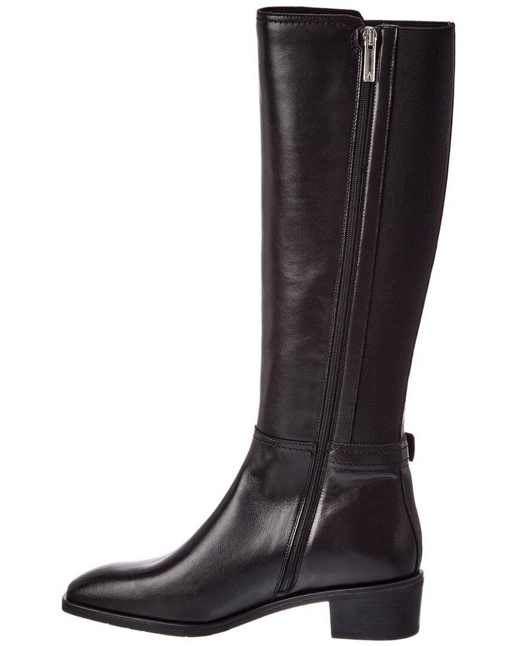 Aquatalia Black Roxy Weatherproof Leather Knee-High Boot