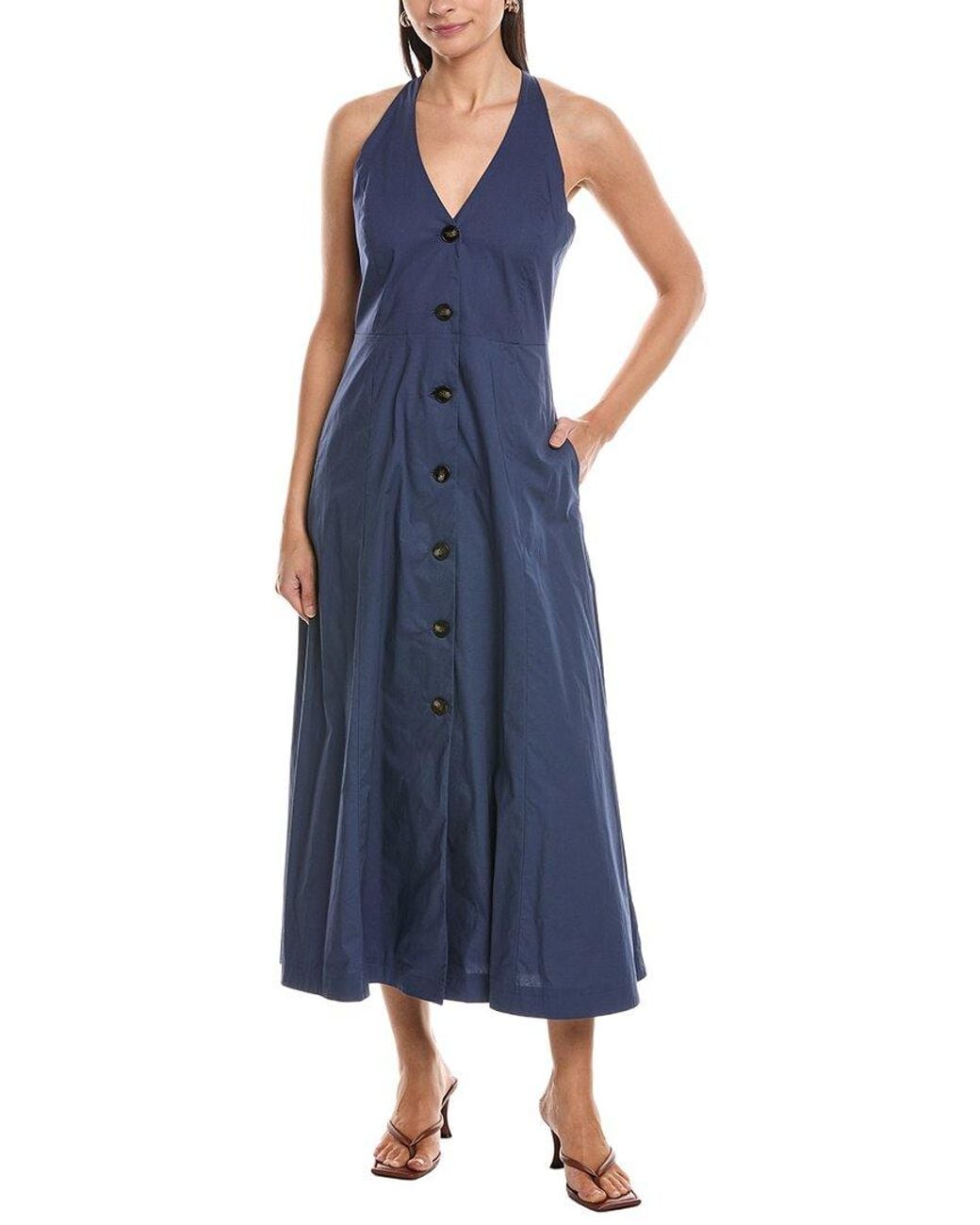 Marella Blue Pioppo Midi Shirtdress