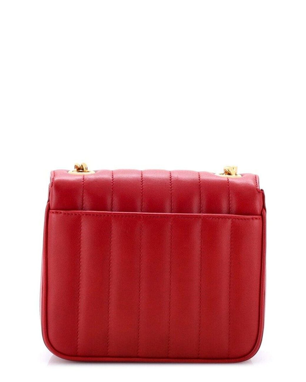 Saint Laurent Red Quilted Leather Vicky Crossbody Vertical Small (Authentic Pre-Loved)