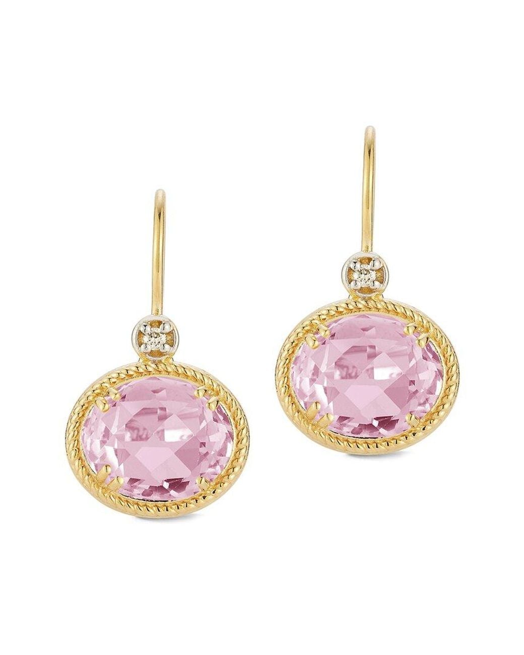 Reiss Pink 14k 4.94 Ct. Tw. Diamond & Rose Quartz Earrings