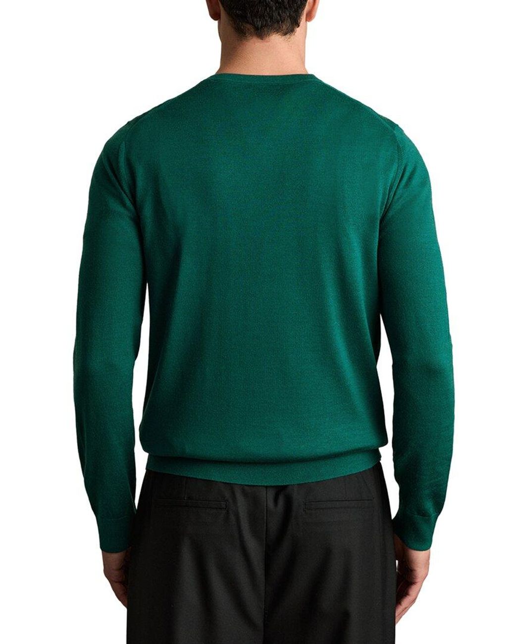 Reiss Green Wessex Crew Merino Wool Sweater for men