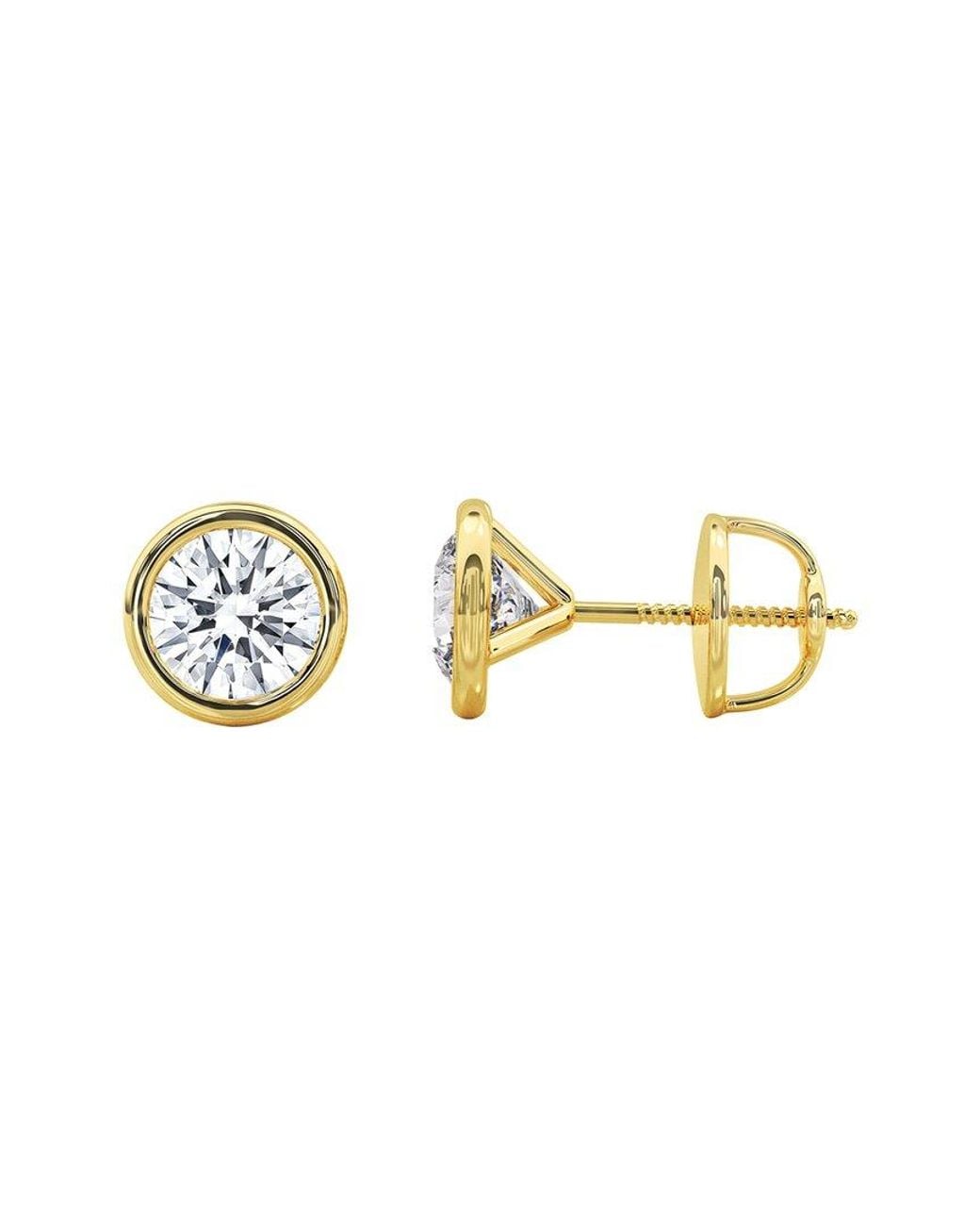 Lab Grown Diamonds Metallic 14K 3.00 Ct. Tw. Lab-Grown Diamond Earrings