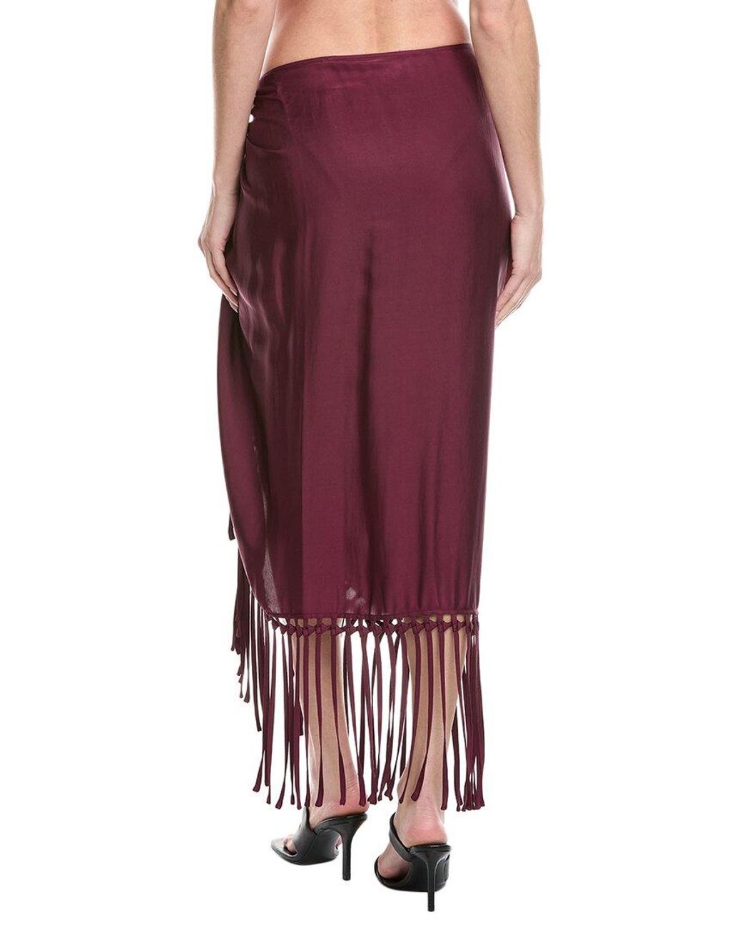 Jonathan Simkhai Red Elara Pareo With Fringe