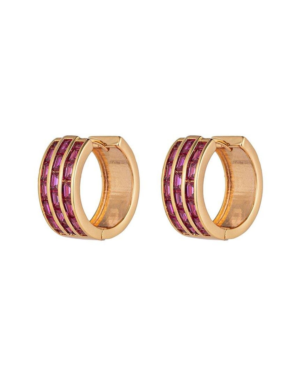 Eye Candy LA White Cz Hoop Earring