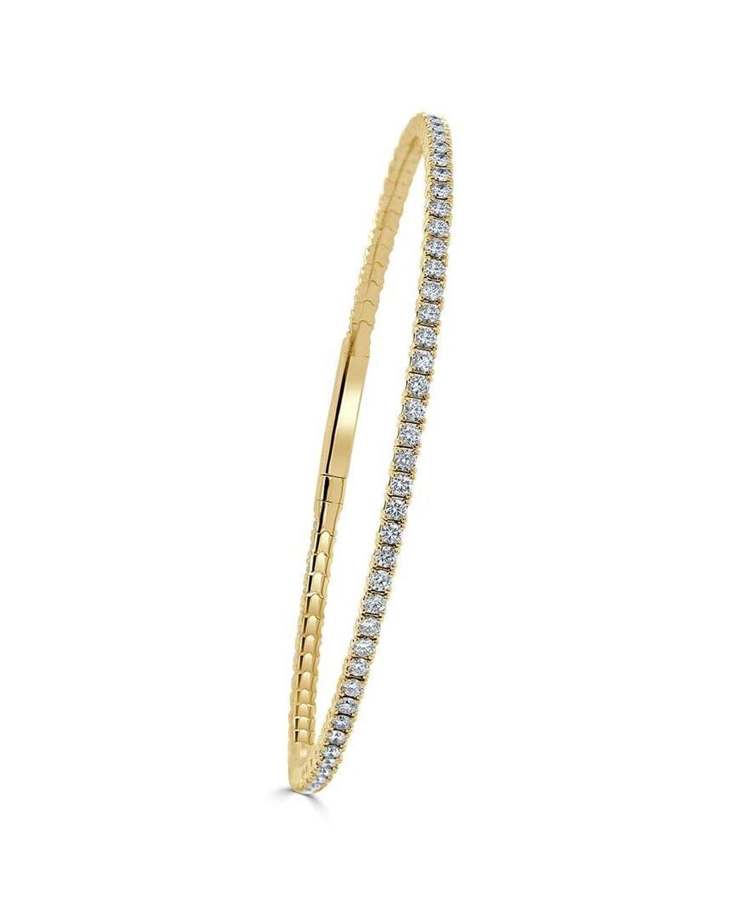 Sabrina Designs Metallic 14k 2.14 Ct. Tw. Diamond Flexible Bangle Bracelet