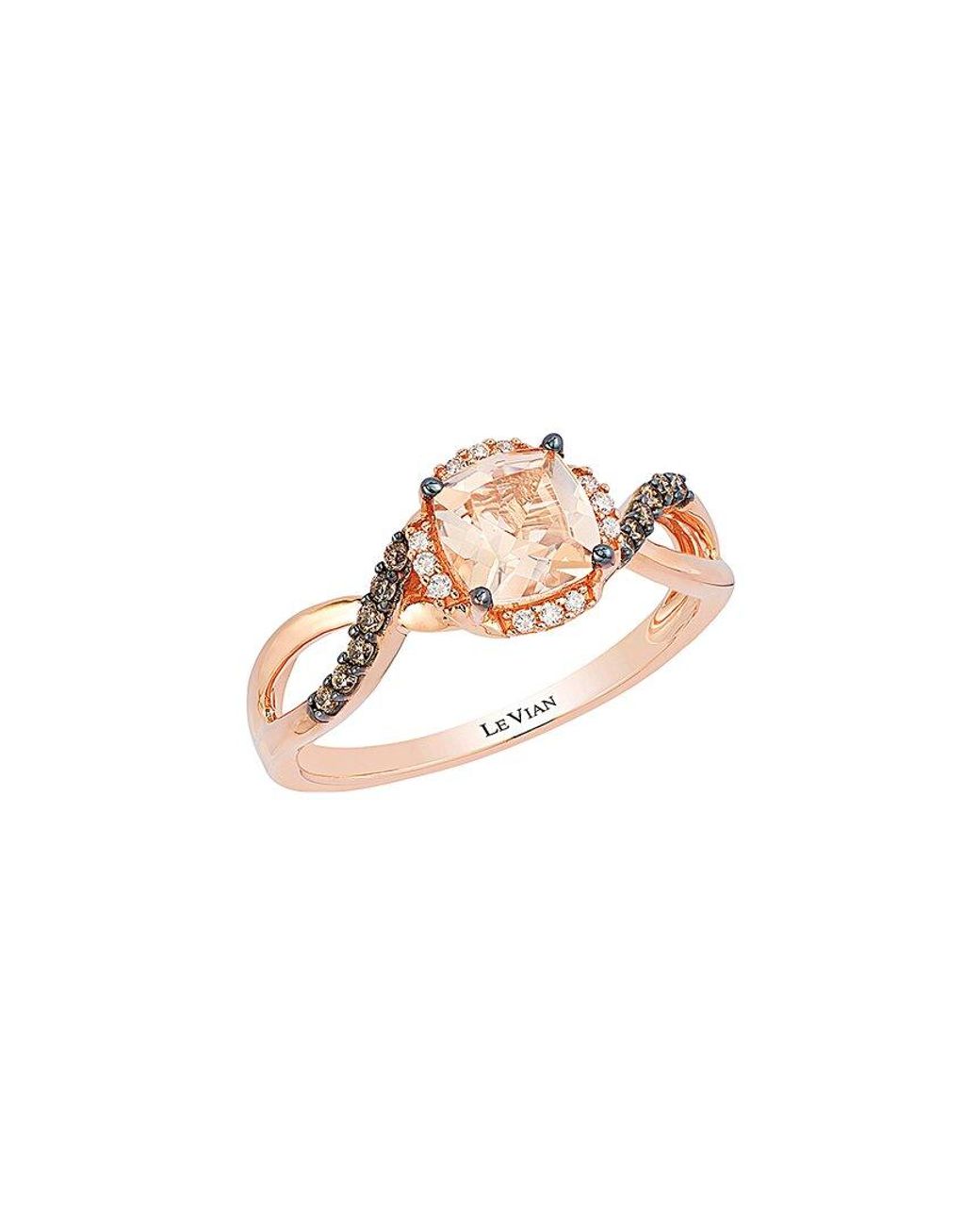 Le vian 14ct strawberry gold peach shop morganite ring