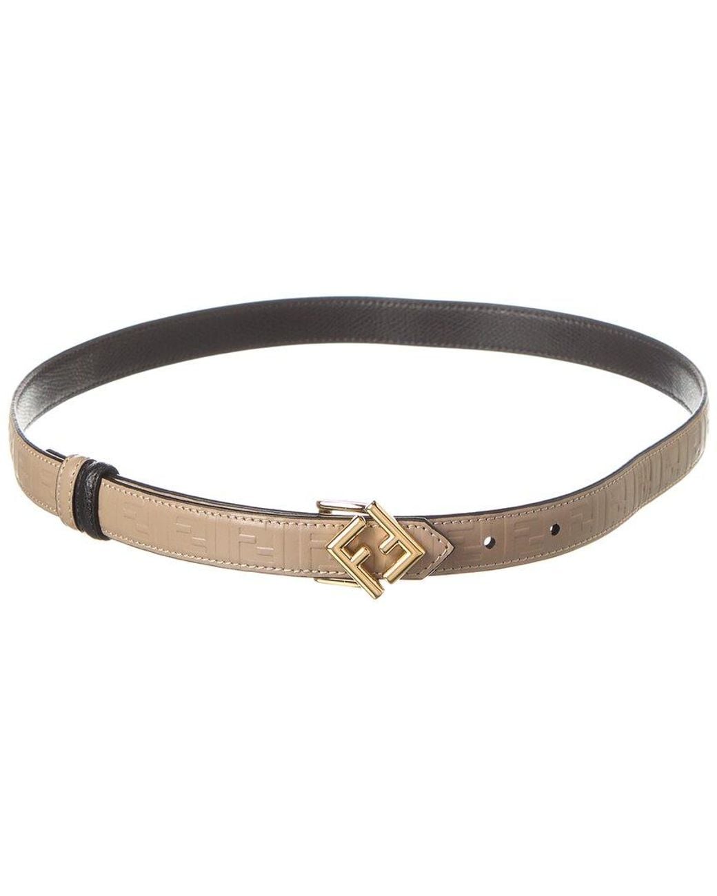 Fendi Black Ff Diamonds Reversible Leather Belt