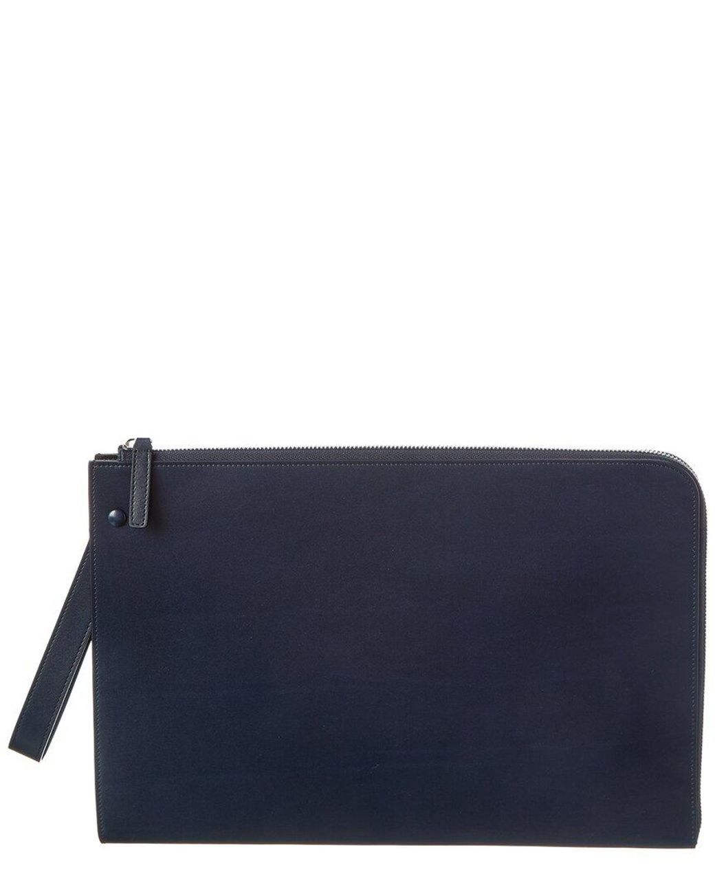 The Row Blue Leather Clutch