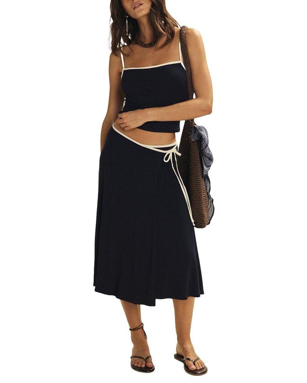 Free People Blue 2Pc Opal Skirt Set