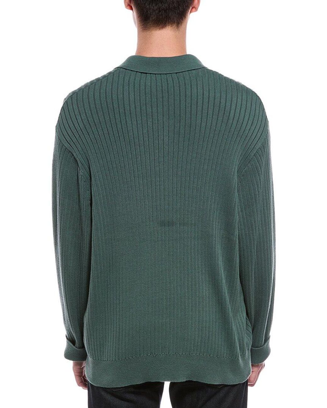Rag & Bone Green Curtis Ribbed 1/4-Zip Pullover for men