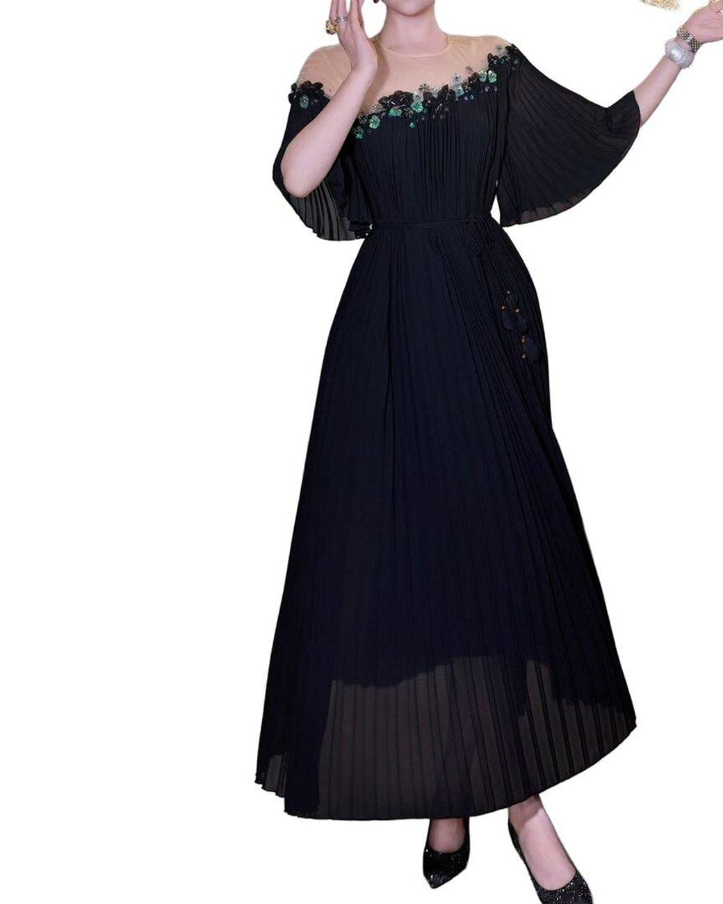 BRC By BURRYCO Blue Off Shoulder Solid Maxi Dress