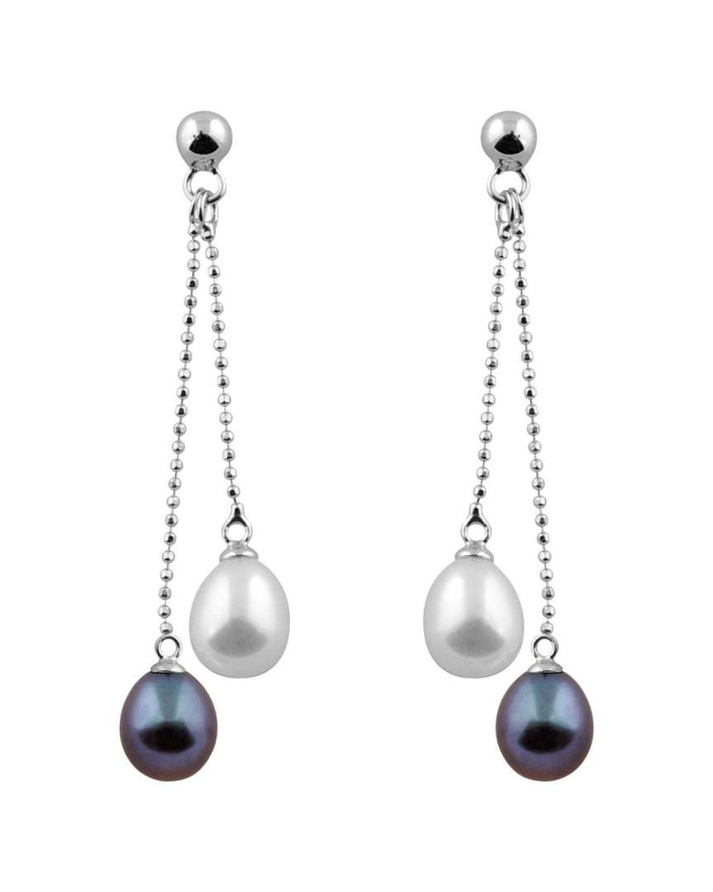 Splendid White Rhodium Over Silver 7-8mm Pearl Earrings