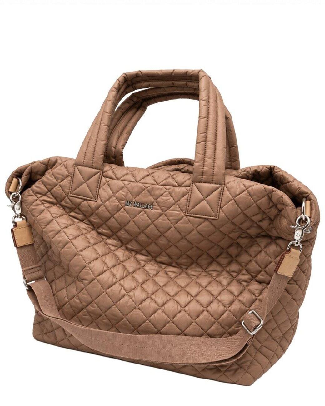 MZ Wallace Brown Medium Metro Nylon & Leather Tote Deluxe