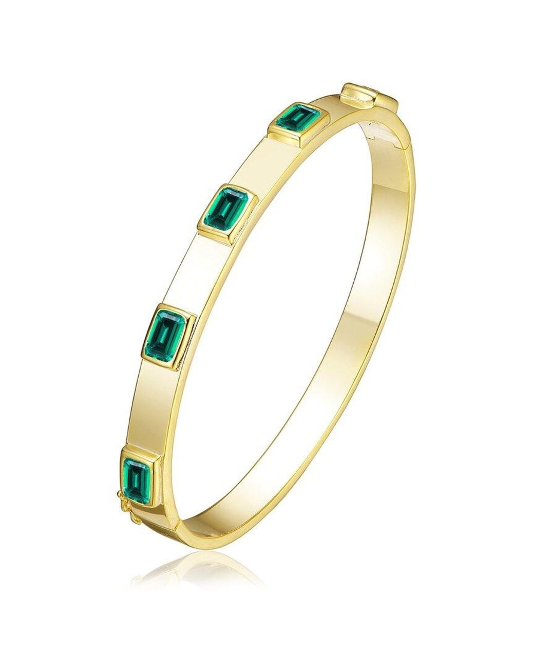 Rachel Glauber Metallic 14k Plated Cz Bangle Bracelet