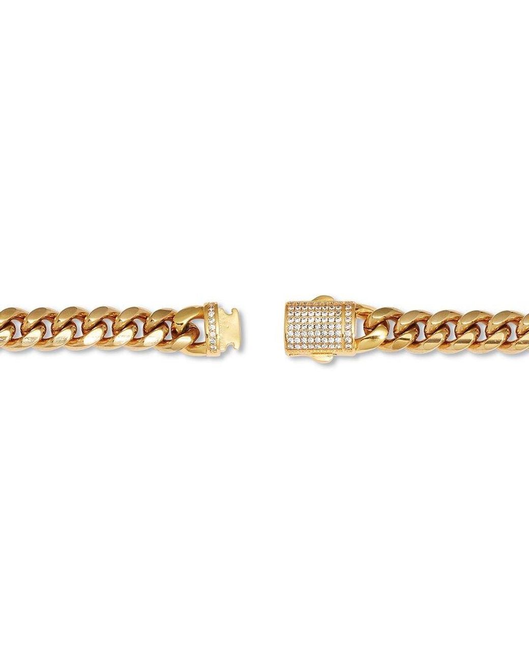 Palmbeach Jewelry White Plated Stainless Steel Crystal Bracelet